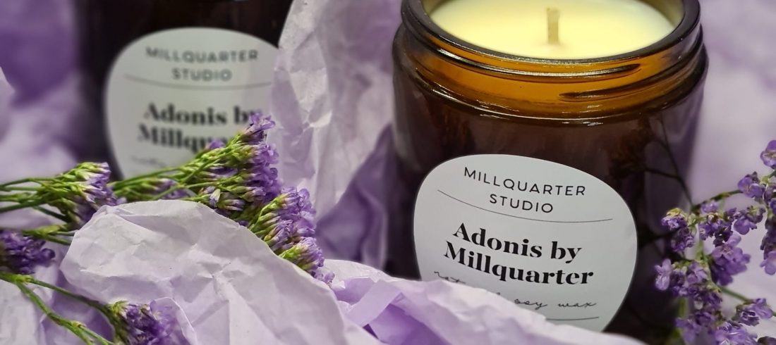 Image of The Adonis signature scented candle by Irish supplier Millquarter studios