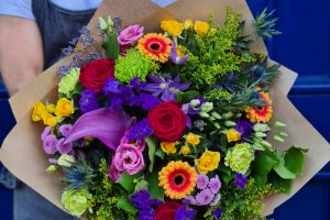 Image of the Hill of Tara bouquet, made up of a rich variety of bright colourful bblooms