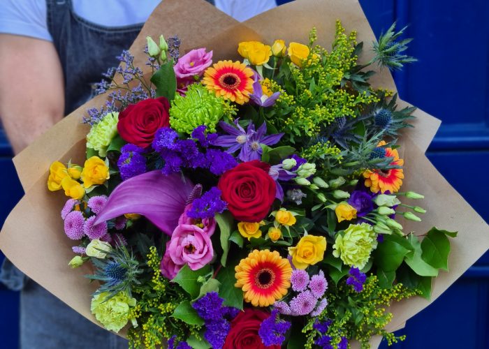 Image of the Hill of Tara bouquet, made up of a rich variety of bright colourful bblooms